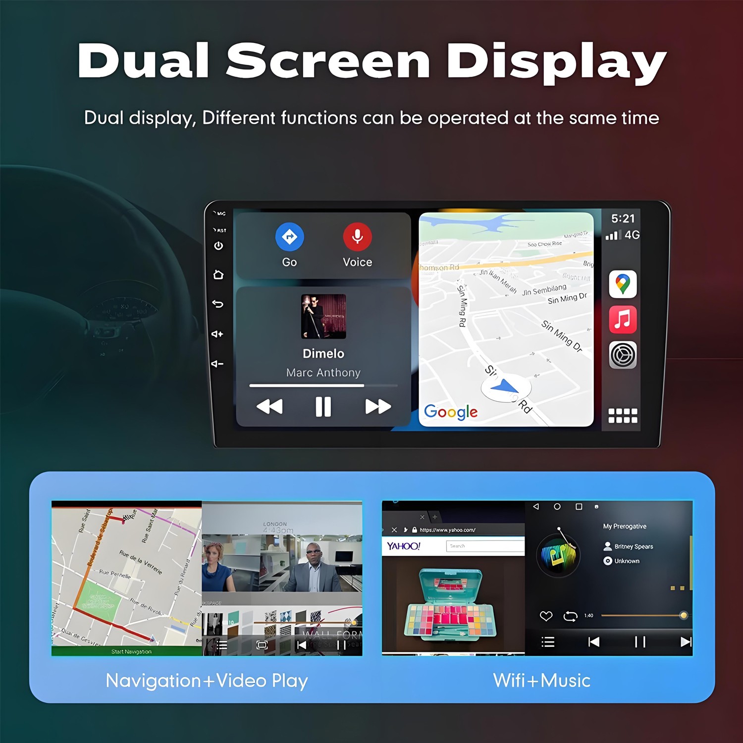 JBL Apple Carplay For Toyota Tacoma 2005-2013 Android Car Stereo Radio Head Unit