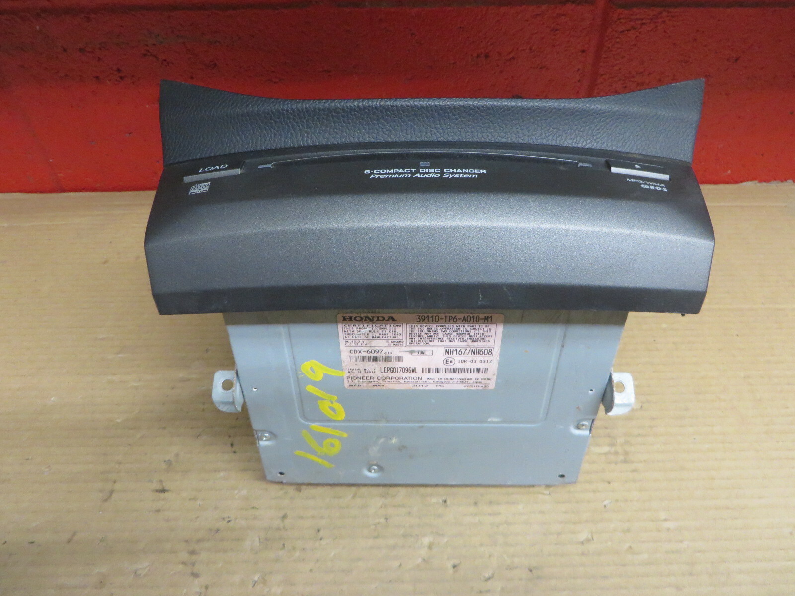 HONDA CROSSTOUR 2012 RADIO AUDIO CD FACTORY DASH CD UNIT OEM # 39110TP6A010M1