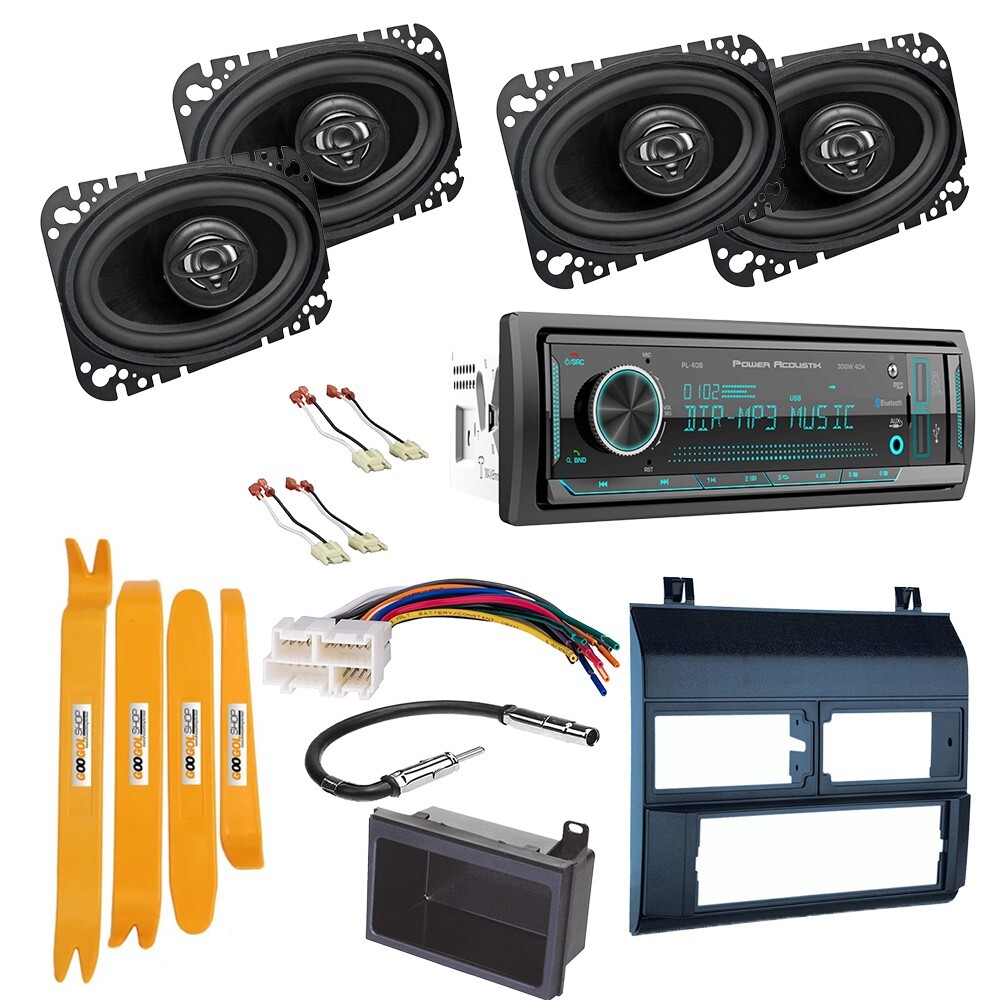 Single Din AM/FM Car Stereo Bluetooth Receiver for 1988-1994 GM C/K 1500 BLUE