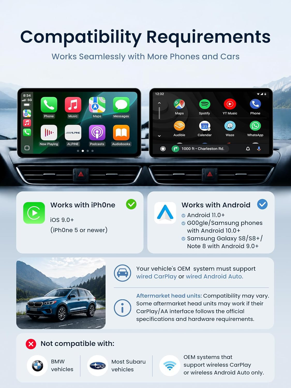 Magic AI Box Wireless CarPlay & Android Auto Adapter, Car Video Box for OEM Wire