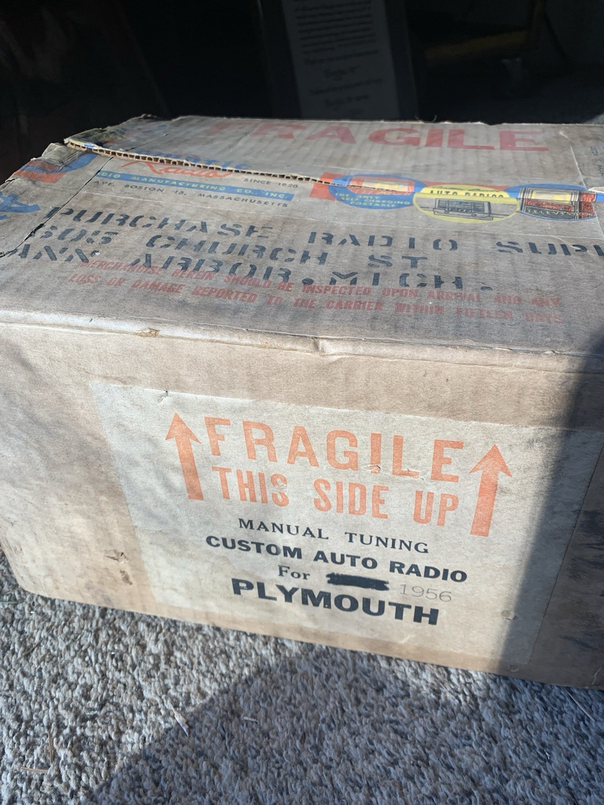 1955 Plymouth AM Radio Automatic P-255 + Speaker + Manual COMPLETE OEM Kit NOS
