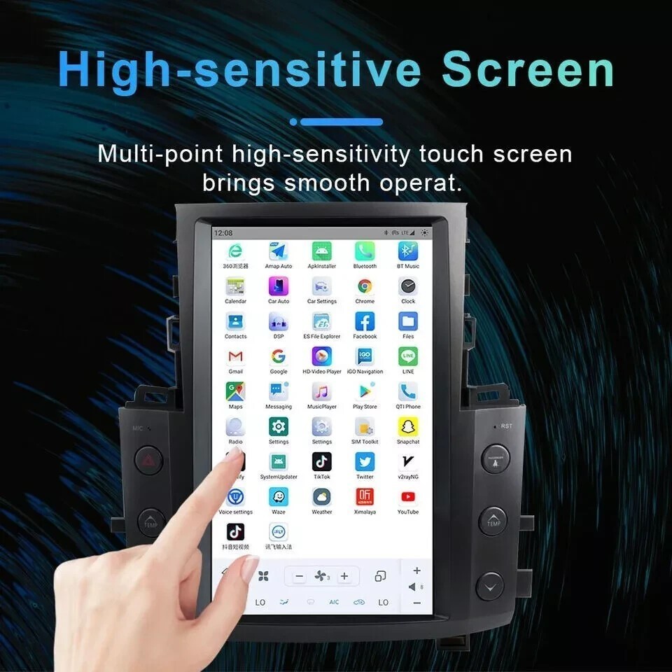 8+128GB 13.6″ Large Screen Car Stereo GPS Navi Carplay For Lexus LX570 2007-2015