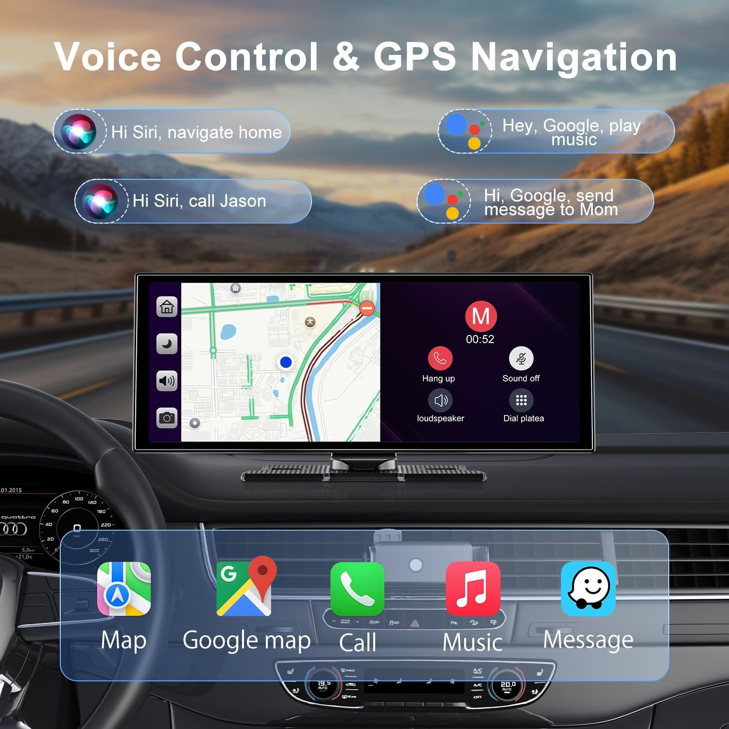 [11″ Fully Laminated 60fps Touchscreen] -Accfly Wireless car Play Screen for App