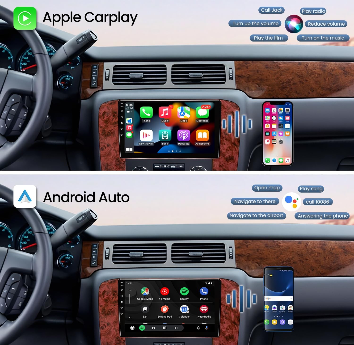 32G Car Radio for Chevy Silverado 07-13 GMC Touchscreen 1280*800 Stereo carplay