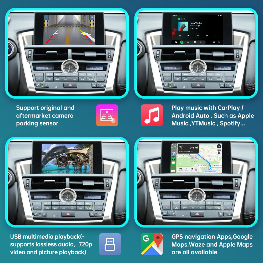 Wireless Carplay Android Auto Module For Lexus NX 2014-2019 Mirror Link AirPlay