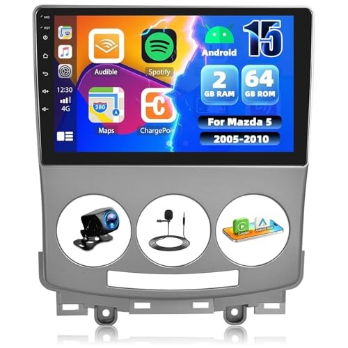 Android 15 [4-Core 64G] Car Stereo Radio for Mazda 5 2005-2010 P1-4CORE+64G