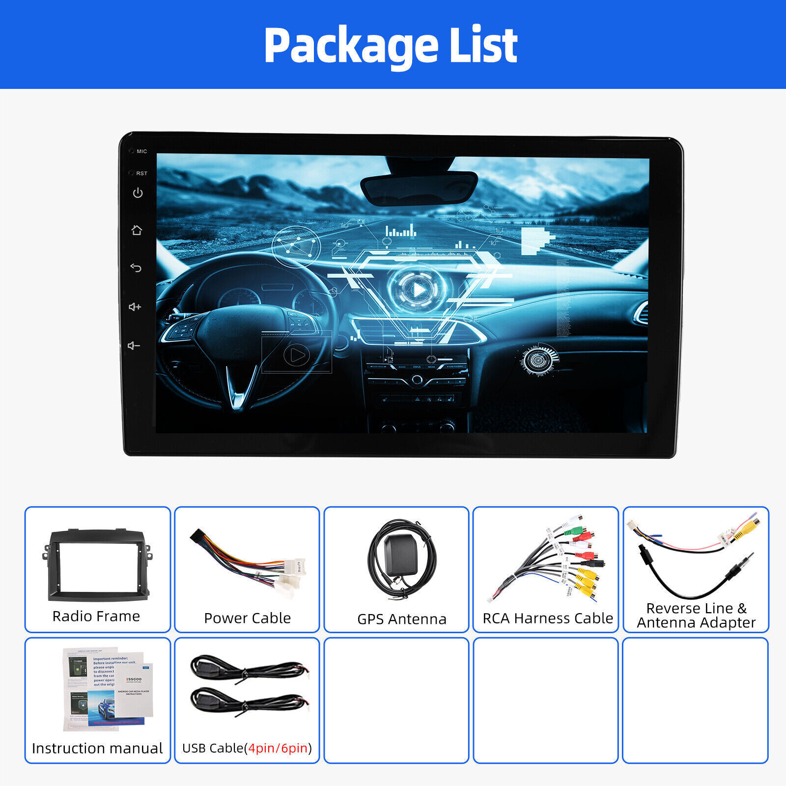 Apple Carplay Car Radio Stereo GPS WIFI For Toyota Sienna 2004-2010 Android 15.0