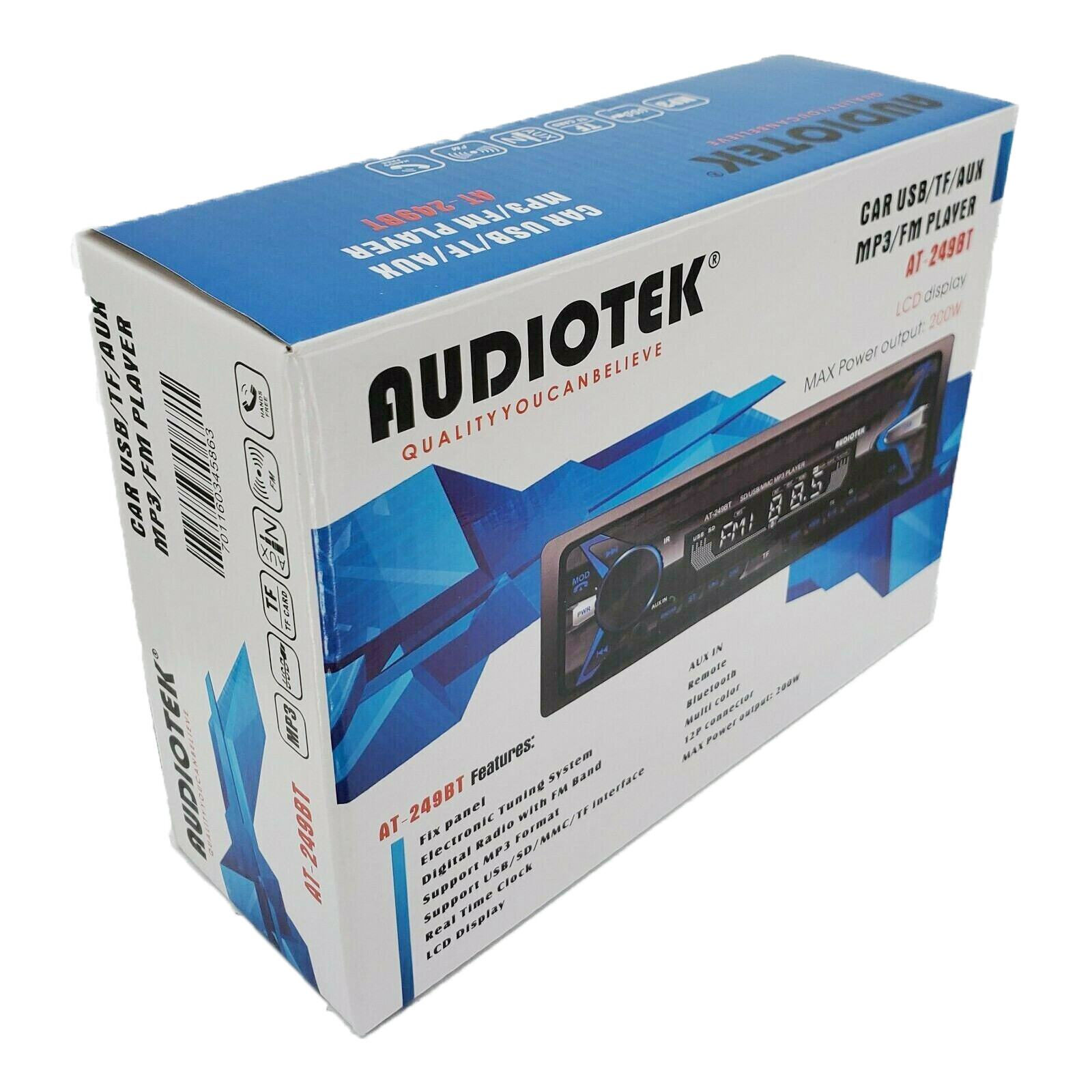 Audiotek Car Stereo Bluetooth USB Media Receiver + 4x JVC 6.5″ 600W Speakers