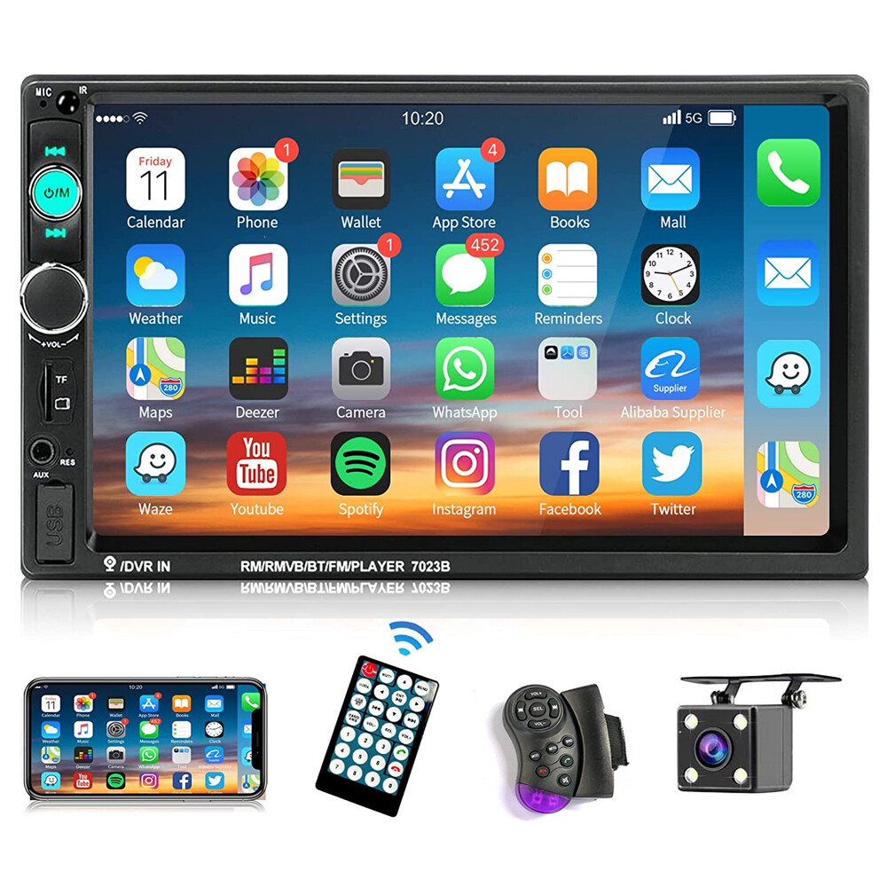 Double 2 Din Car Stereo Radio 7″ Touch Screen Bluetooth Audio + Backup Camera