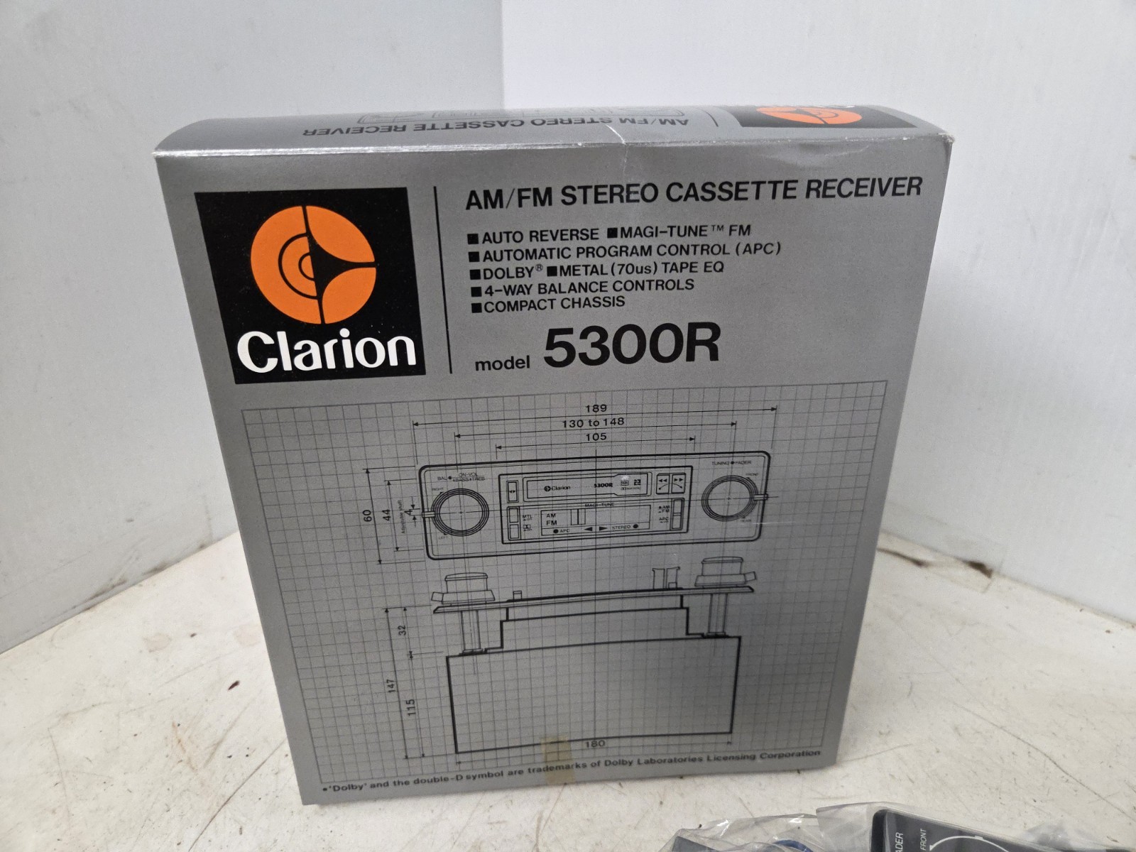 Vintage NOS Clarion 5300R AM/FM Stereo Cassette Reciever Shaft Mount Old School