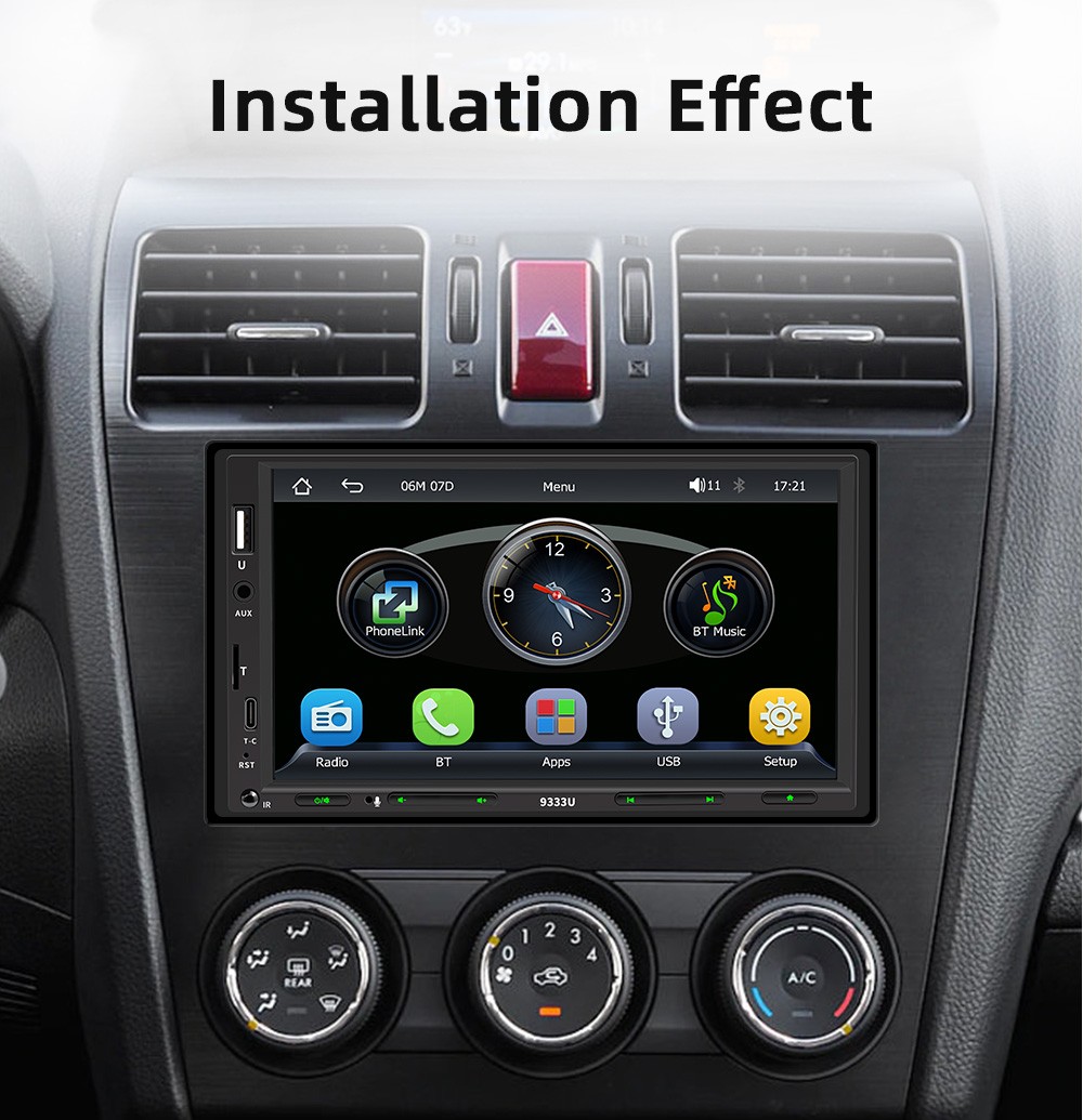 7″ Single 1Din Touch Screen Stereo Bluetooth Radio Car Apple/Android Carplay FM