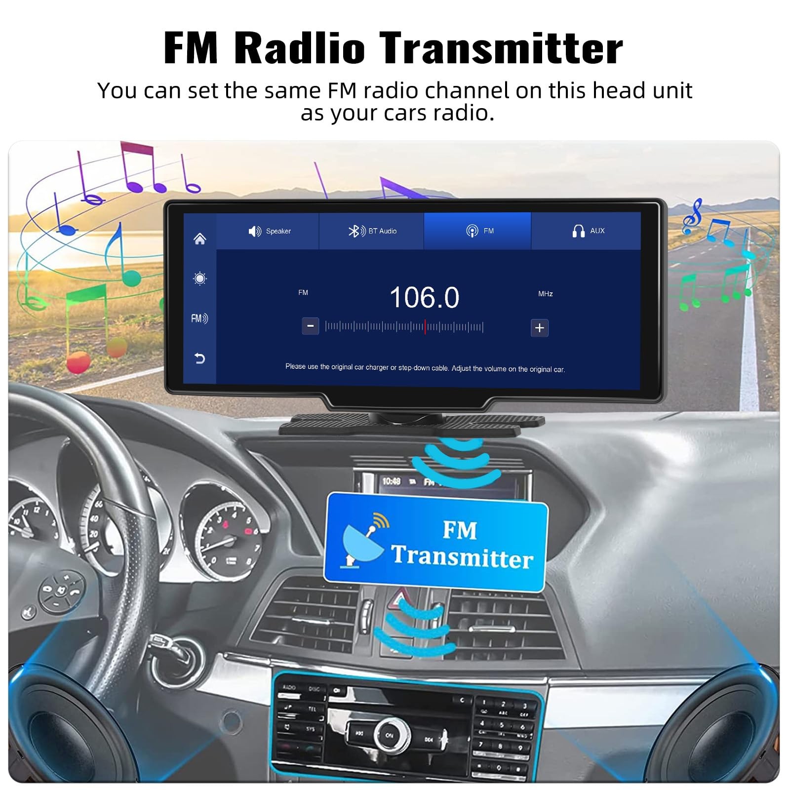 Wireless Apple Carplay & Android Auto 10.26 Inch HD Touch Screen Portable Car…