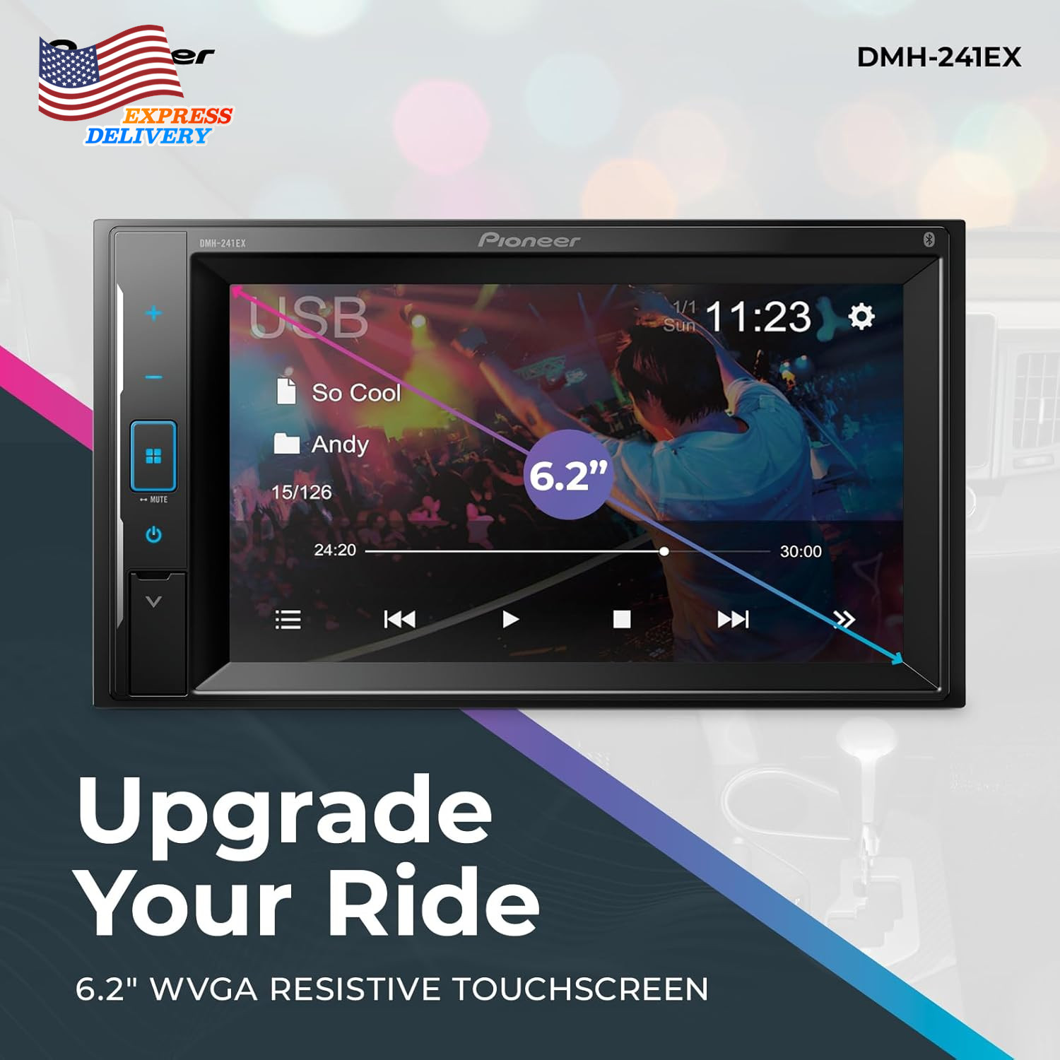 DMH-241EX 6.2″ Resistive Touchscreen Double Backup Camera NEW US