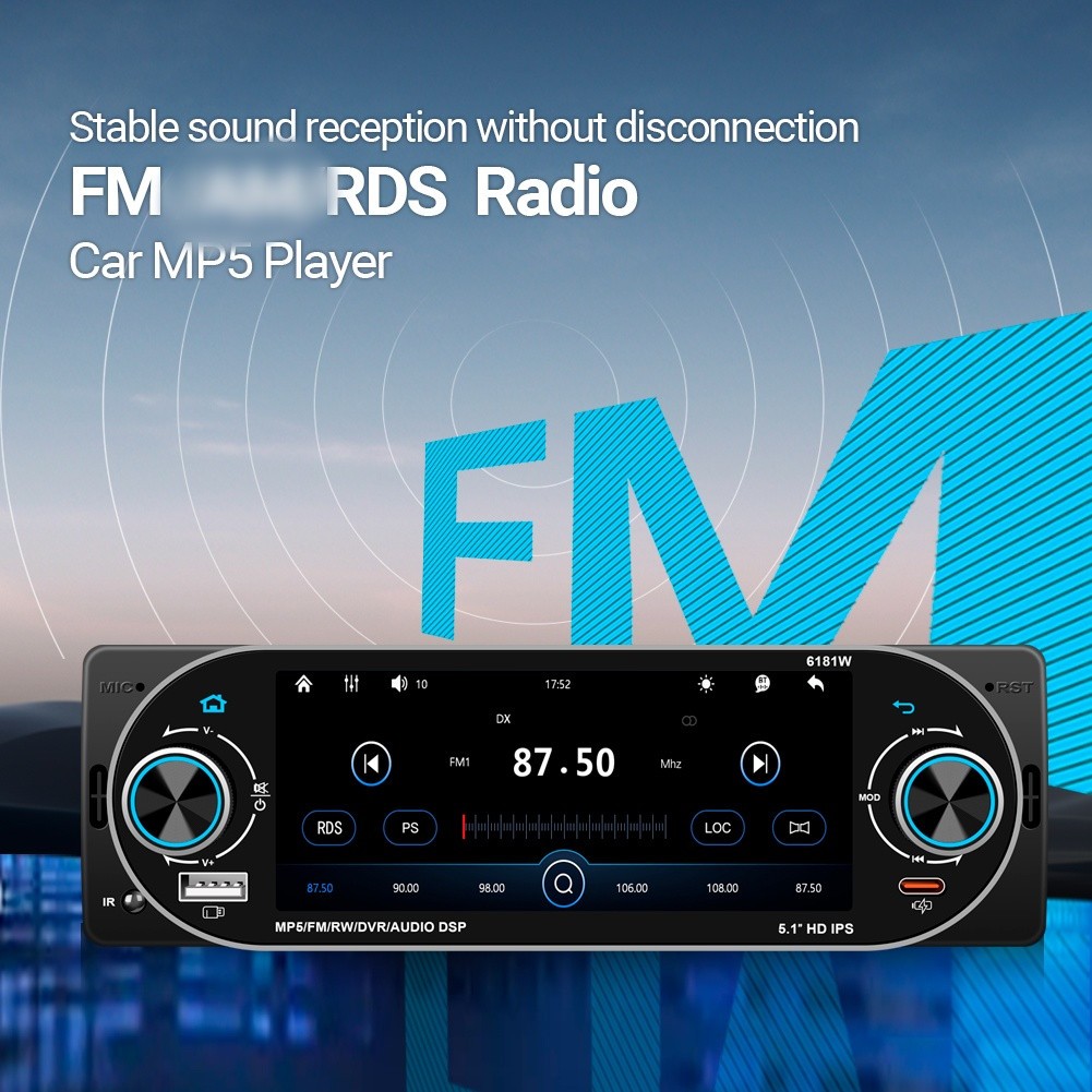 Car Bluetooth Stereo Multimedia Player Mirror Link FM Radio Video USB W/Camera