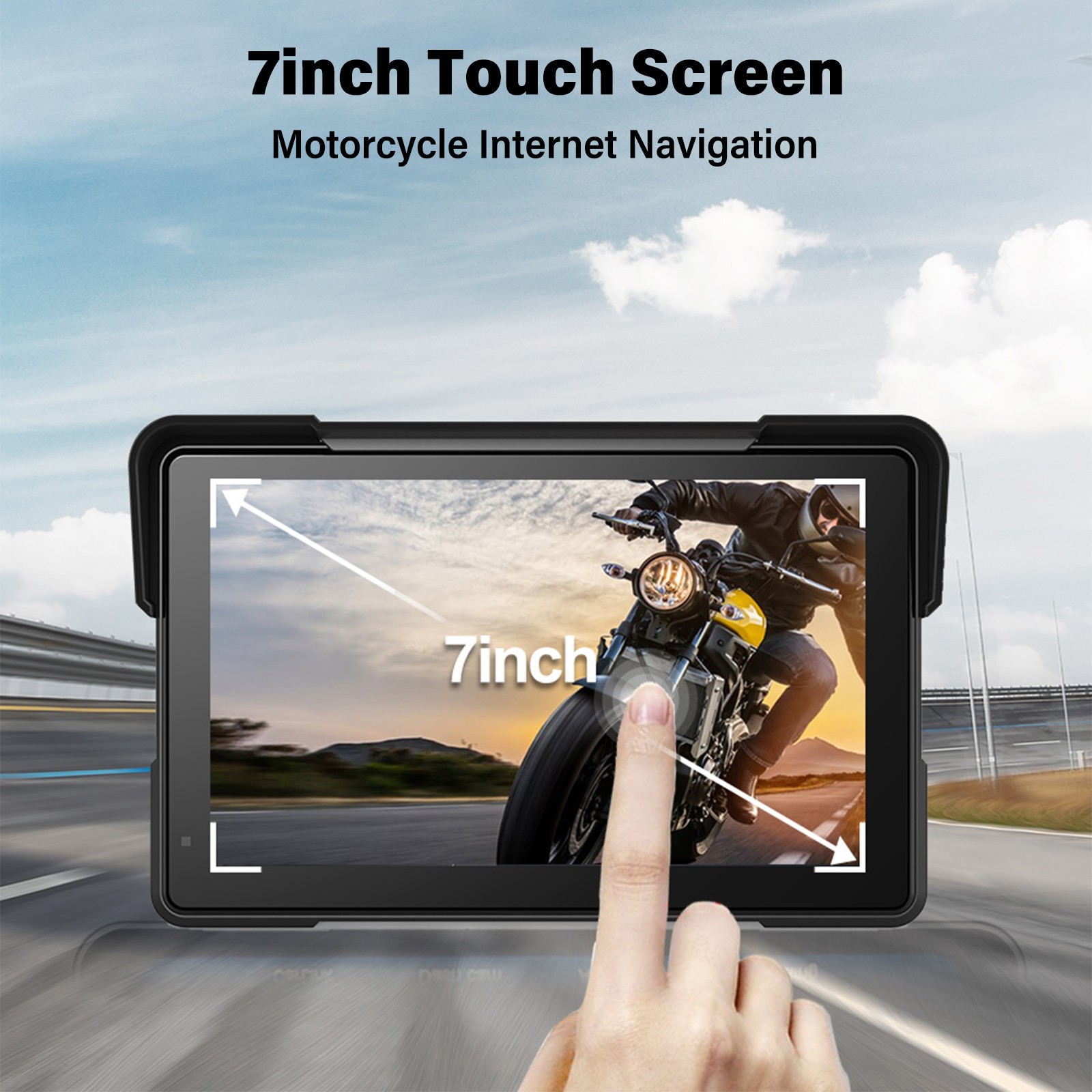 7″ Wireless CarPlay Touch Screen Motorcycles Navigator GPS with camera DVR&TPMS