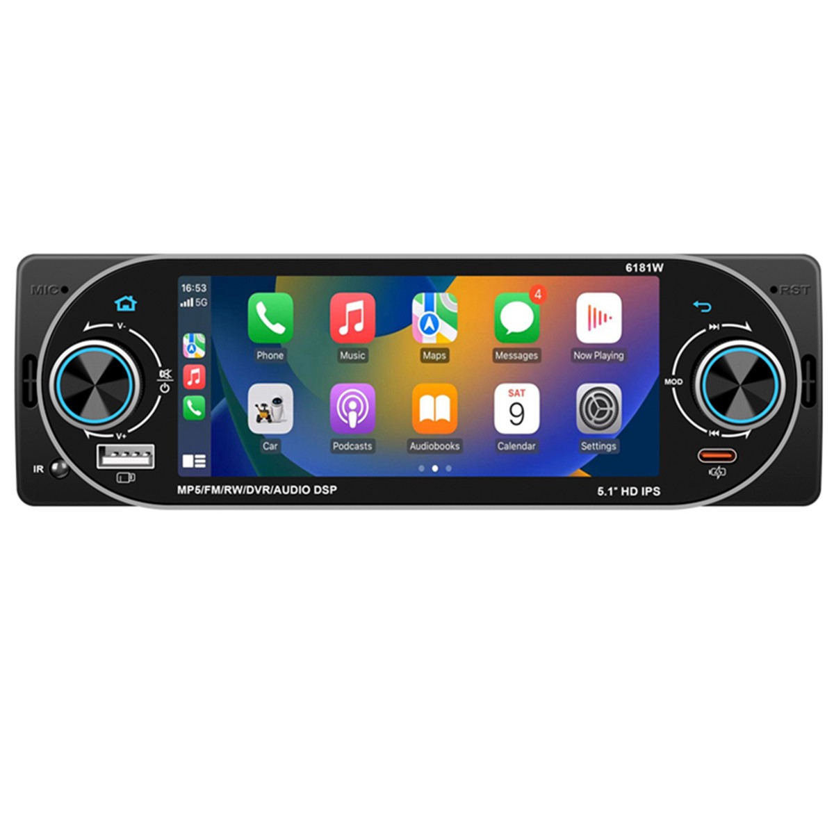 Car Stereo Radio Player Video BT RDS 1DIN Mirror Link HD LCD Screen For CarPlay