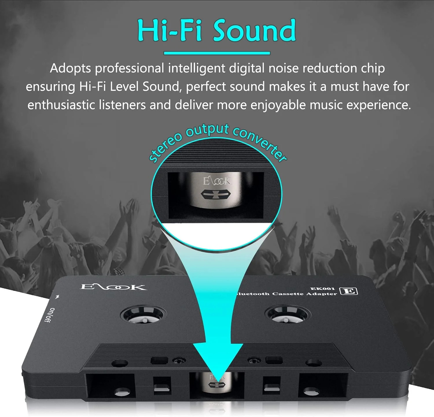 Car Audio Receiver, Bluetooth Cassette Receiver Tape Aux Adapter Player with Blu