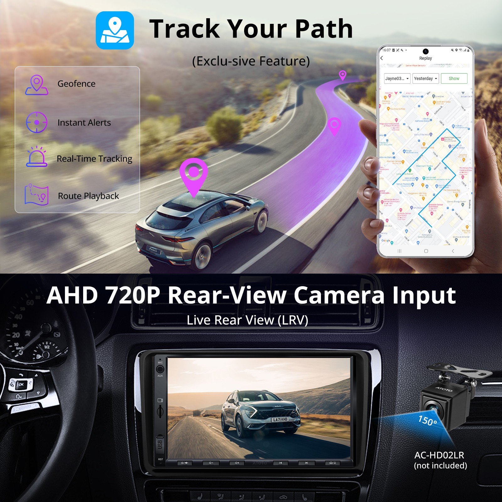 ATOTO 2Din 7in Car Stereo For VW Volkswagen Jetta Tiguan Golf Passat 24B-EQ FM