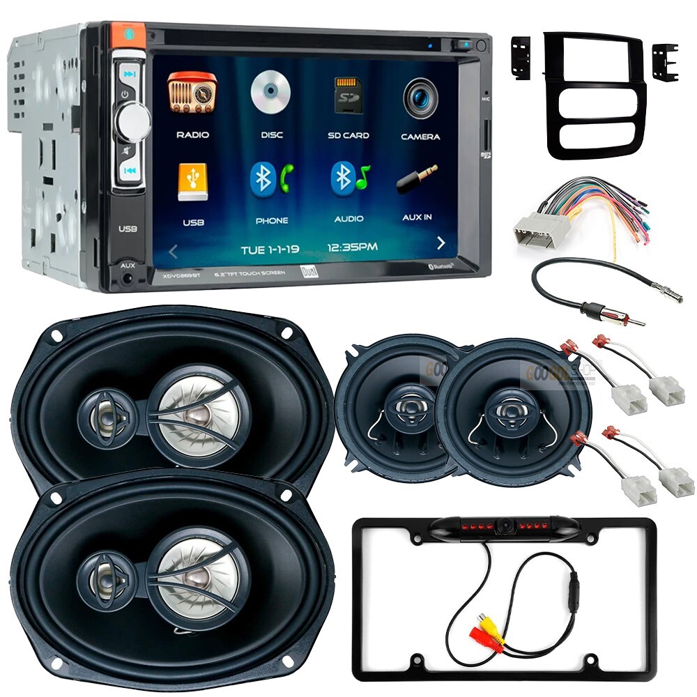 XDVD269BT Car Stereo /Speakers /Camera & Install Kit for 2002-05 Dodge RAM 1500