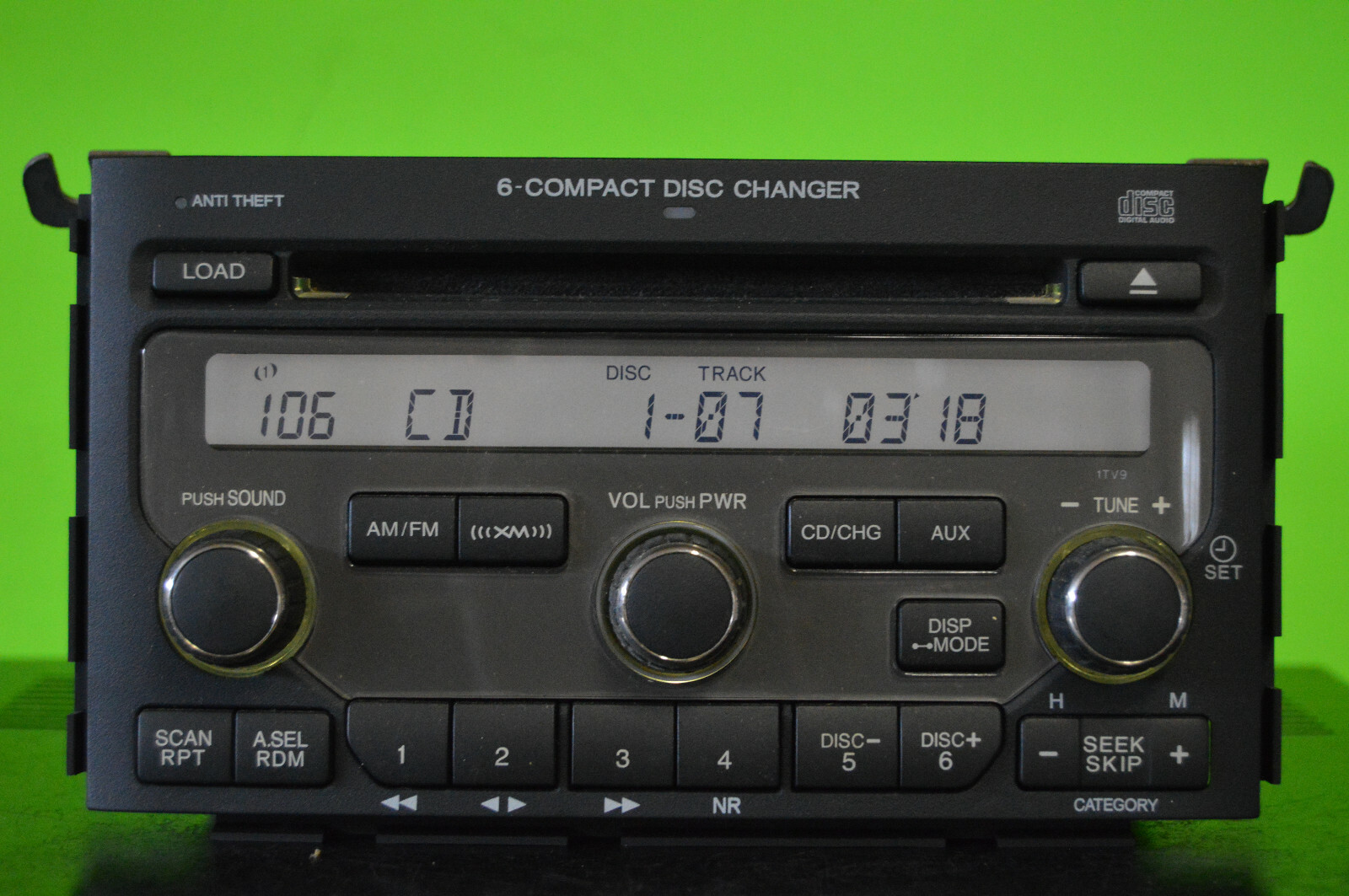 Honda Pilot 6 disc CD factory player 1BV4 radio XM 06 07 08 39100-S9V-A610 CODE