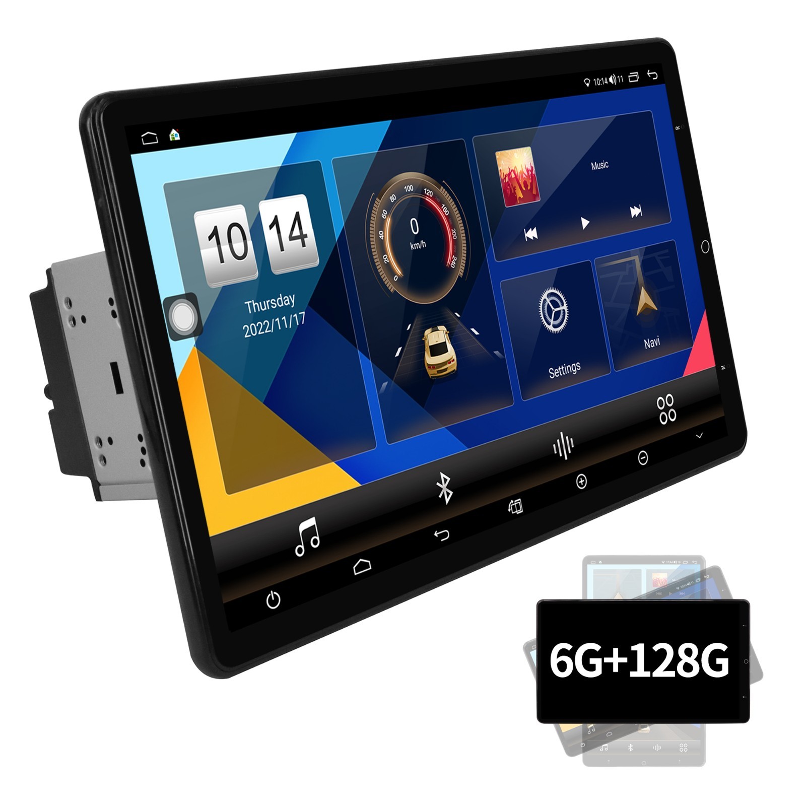 Rotatable Car Stereo Radio 2 DIN 13.3″ Touch Screen Android GPS Navi Wifi 128 GB