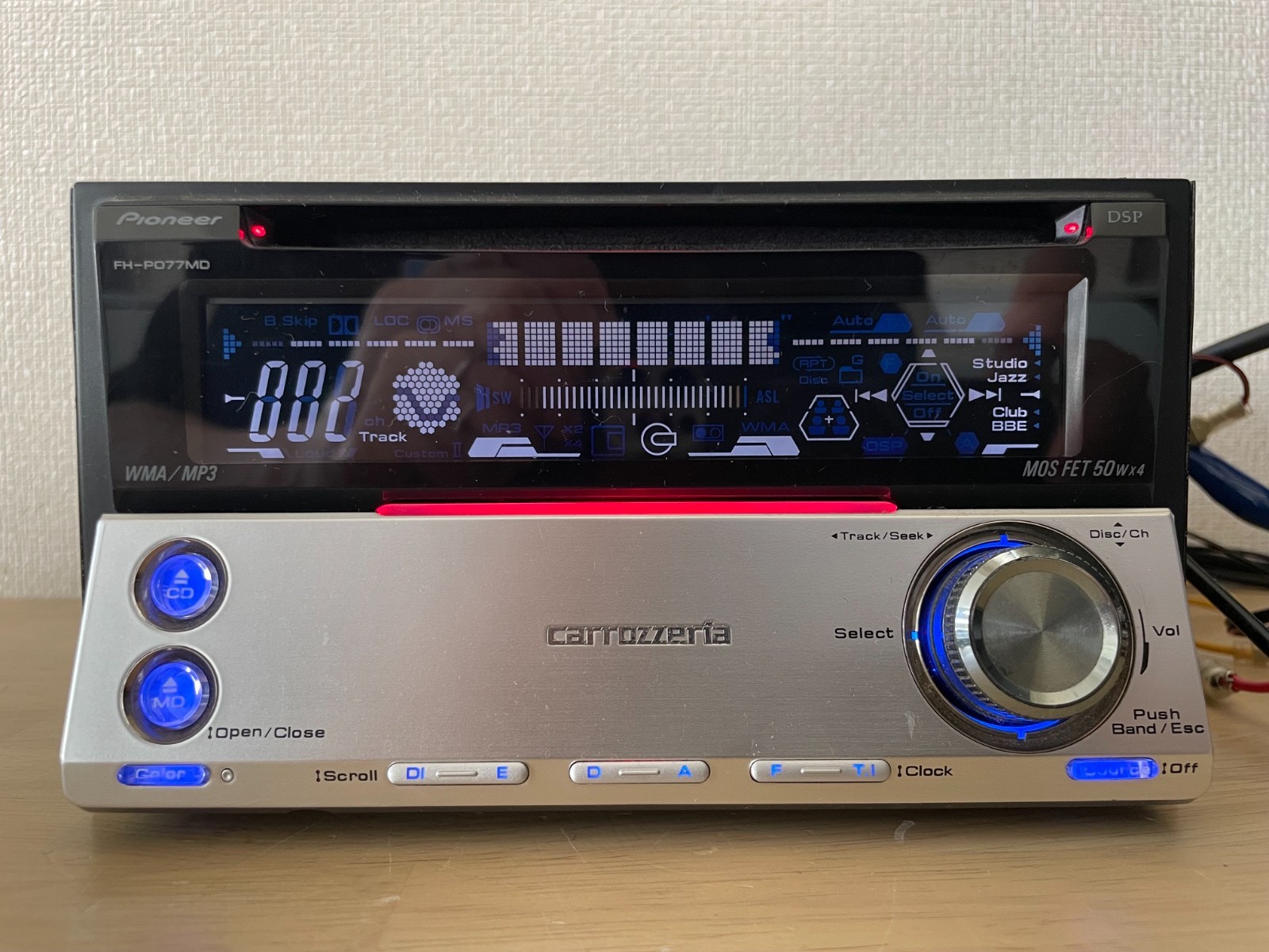 Pioneer Carrozzeria FH-P077MD 2DIN CD MD Bluetooth Player Operation Confirmed