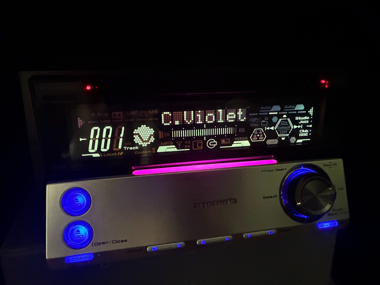Pioneer Carrozzeria FH-P077MD Car Audio 2DIN CD MD IP-BUS Working Tested JDM