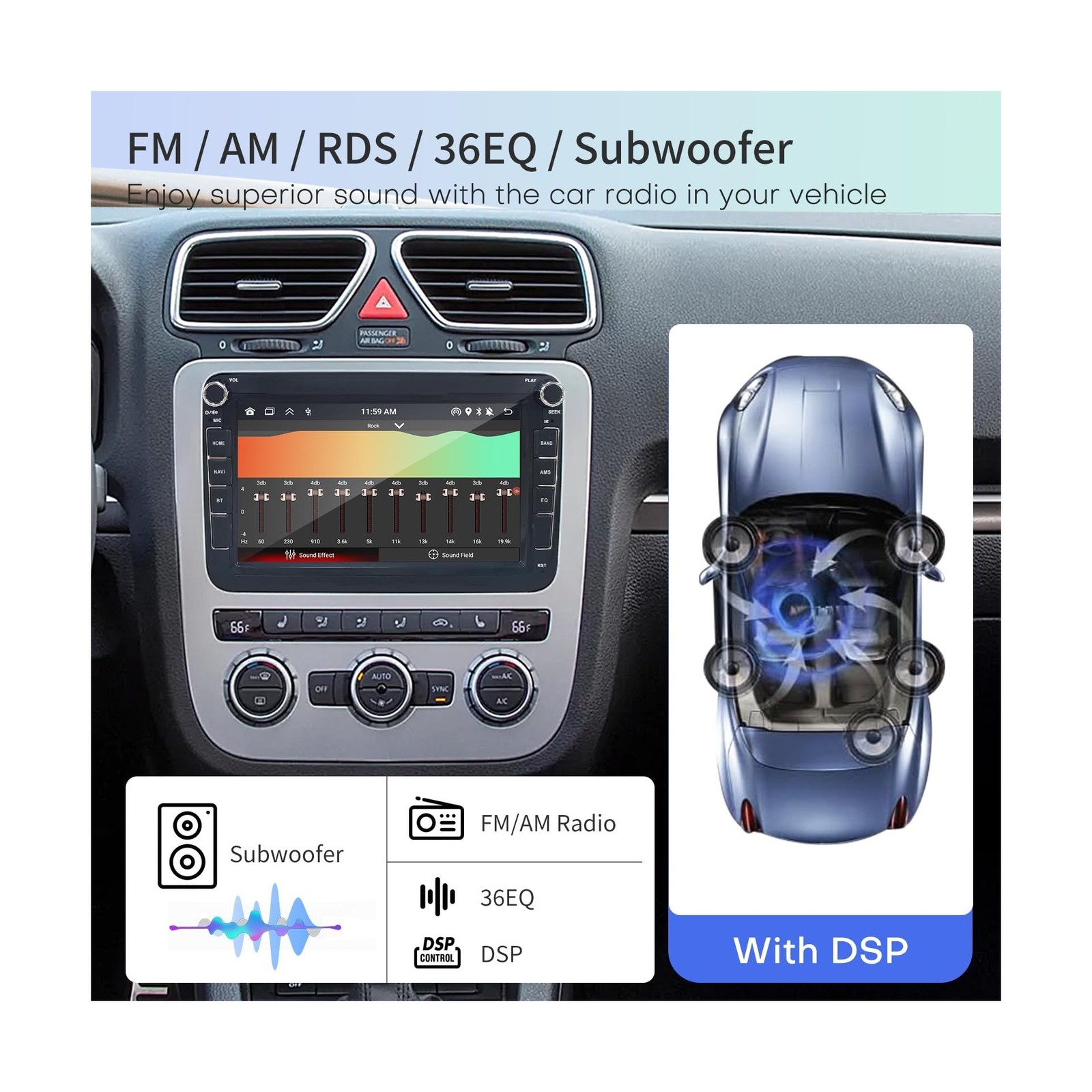 Car Radio for VW Volkswagen Seat Golf Passat Jetta Beetle Tiguan Touran EOS 8…