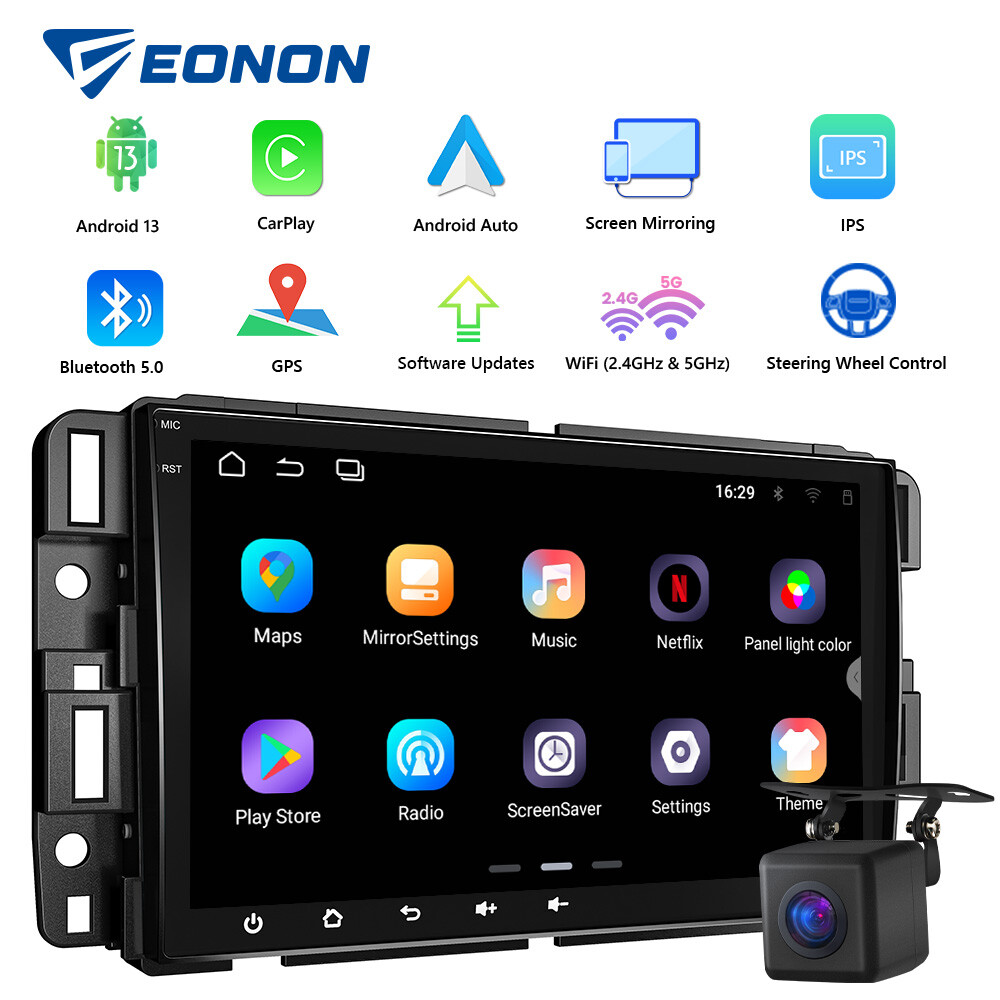 Eonon GMA13 Android 13 8″ IPS Car Stereo GPS Navigation WiFi For Chevy GMC + CAM