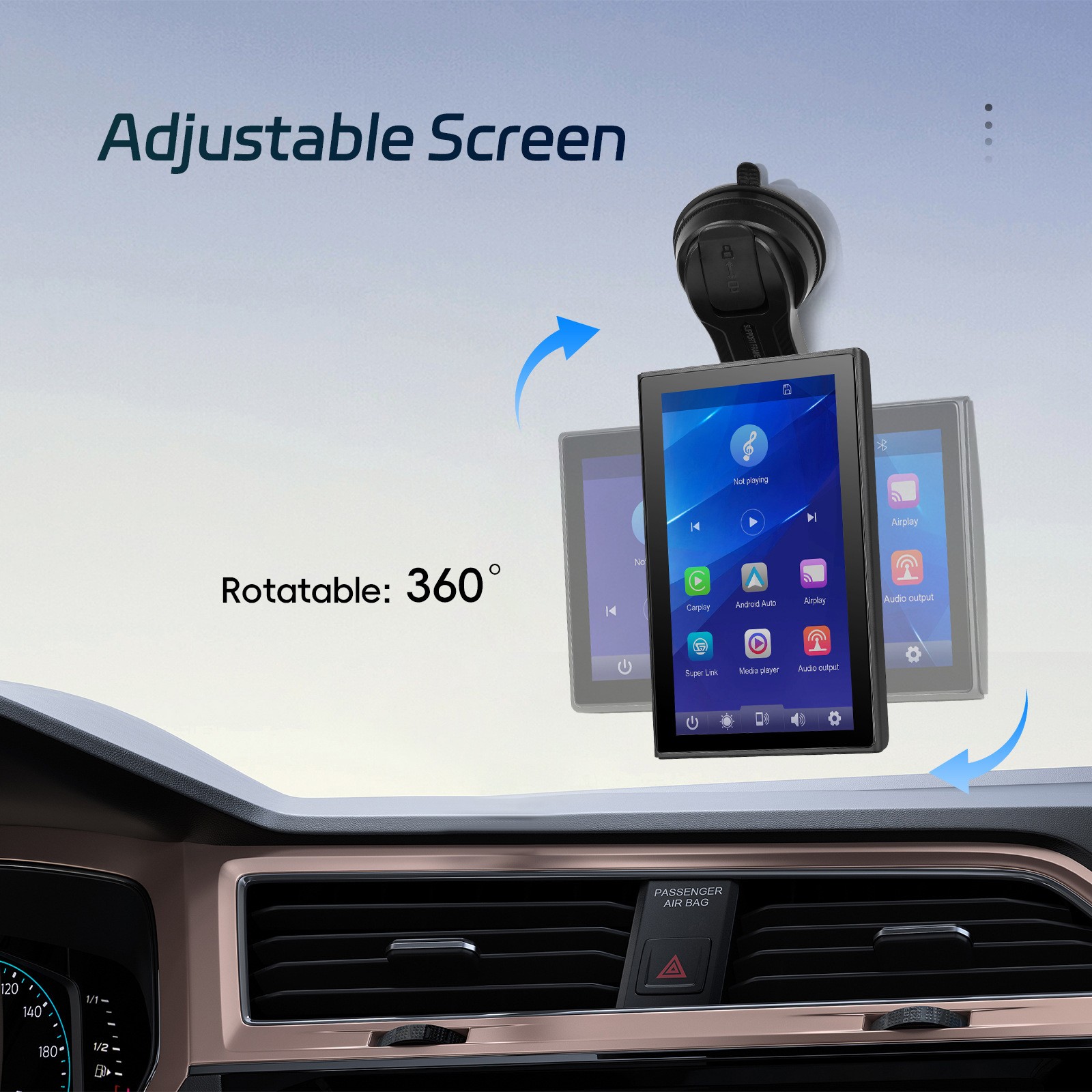 7-inch Full Touch Screen Apple CarPlay Android Auto Switching Display Camera