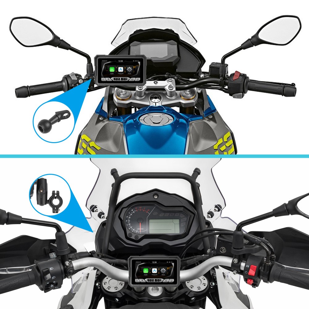 5″ Waterproof Motorcycle Portable Wireless Apple Carplay Android Auto Car Stereo
