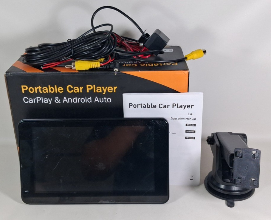 7-in Portable Car Player Wired+Wifi and Back Camera. Android Or Apple Bluetooth.