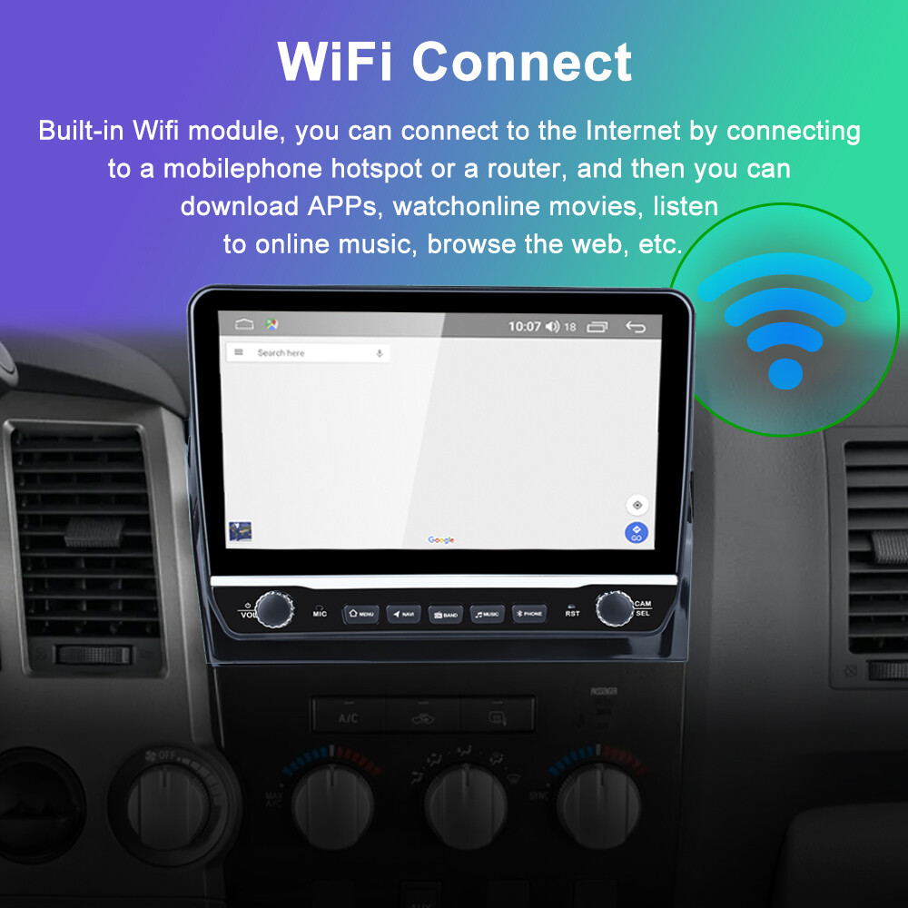 For Toyota Tundra 07-13 Sequoia 08-18 Android 13 CarPlay Car Stereo Radio GPS FM