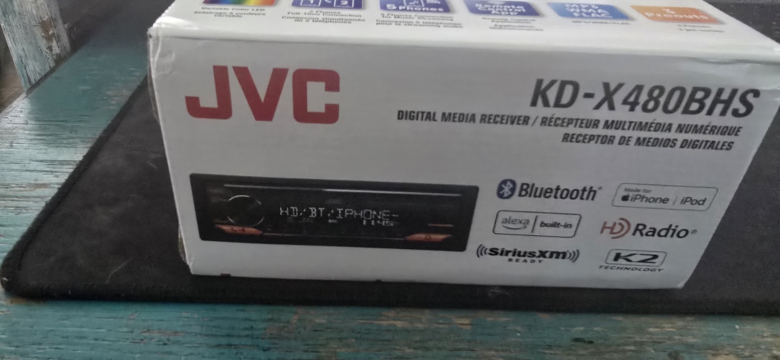 JVC KD-X480BHS Digital Media Receiver Bluetooth, USB HD Radio, SiriusXM Open Box