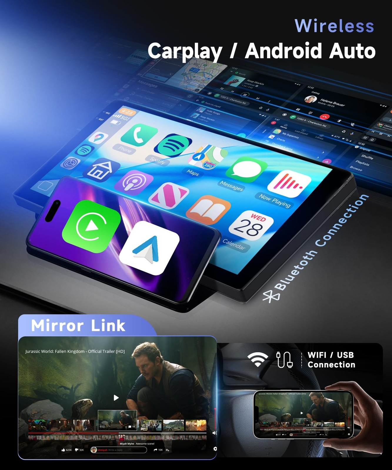 4Core 4G+64G Android Car Radio for Nissan Juke 2011-2016 & Infiniti ESQ, Wire…