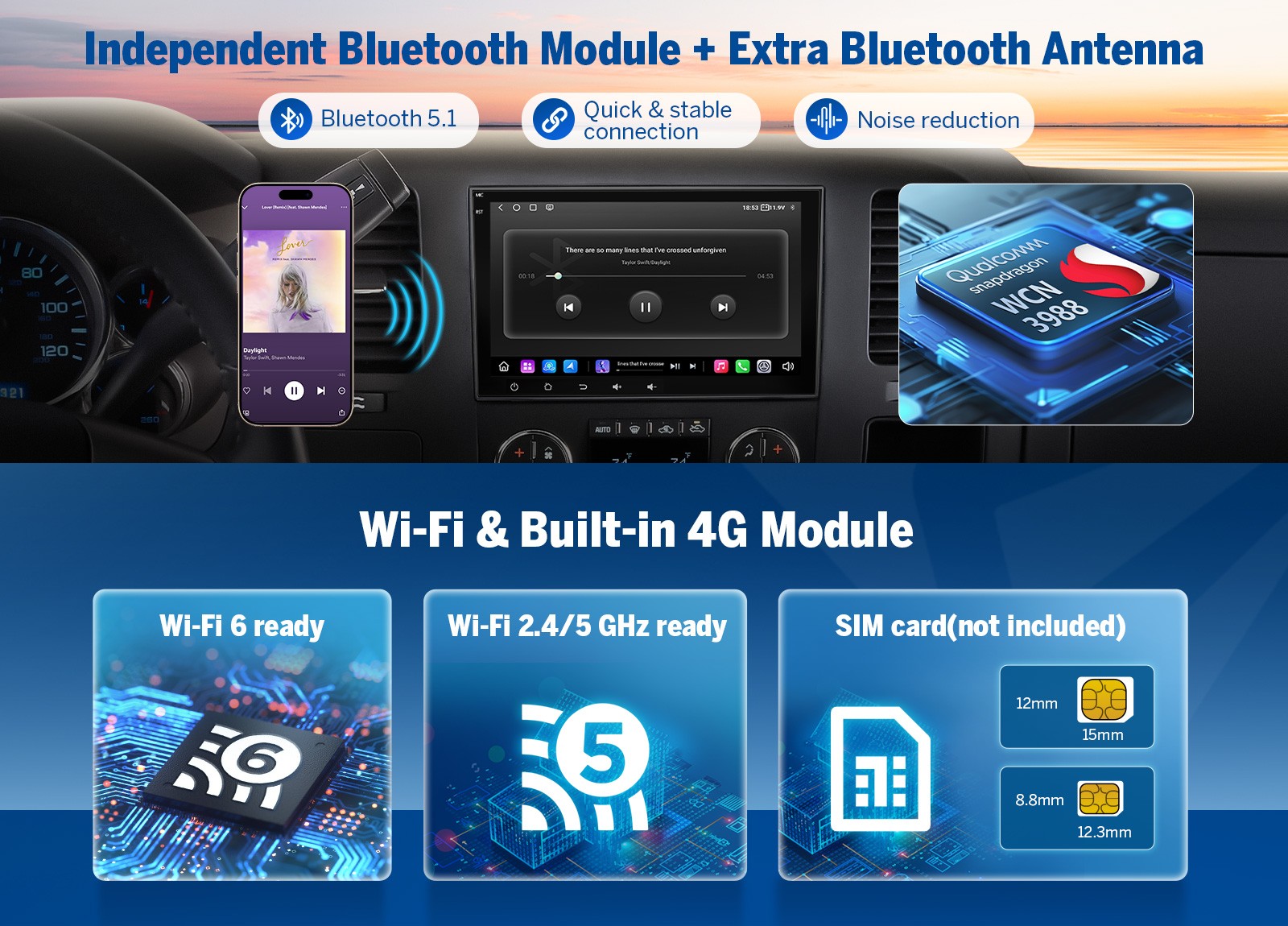 Eonon GMX6S2 for Chevy Silverado 2500HD 8″Android 13 Car Radio CarPlay Bluetooth