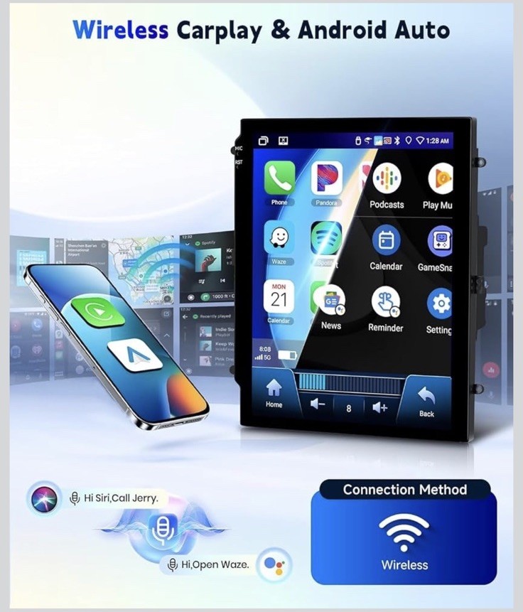 9.7″ Touchscreen Wireless Carplay Android Auto Stereo for 2012-2018 Ford Focus