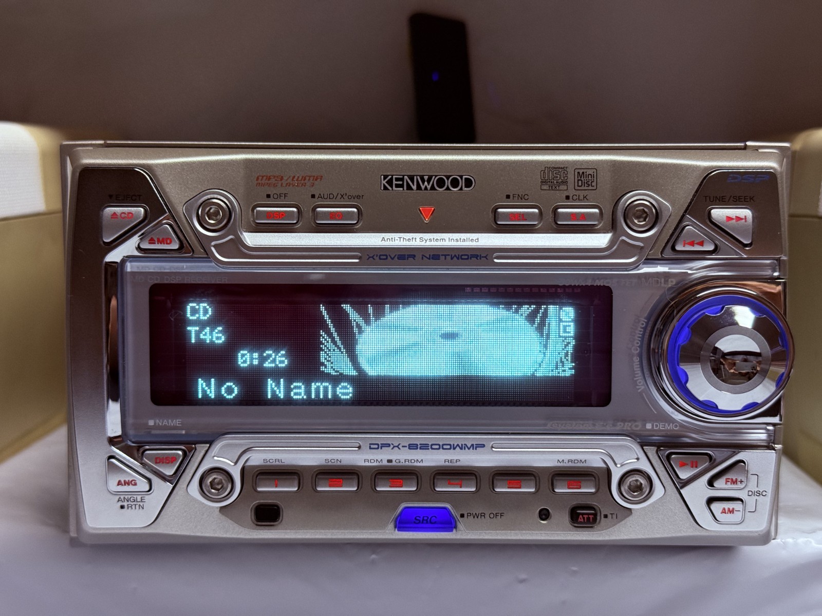 Kenwood DPX-8200WMP 2DIN Car Audio CD MD MP3 AUX Player Tested JDM Japan