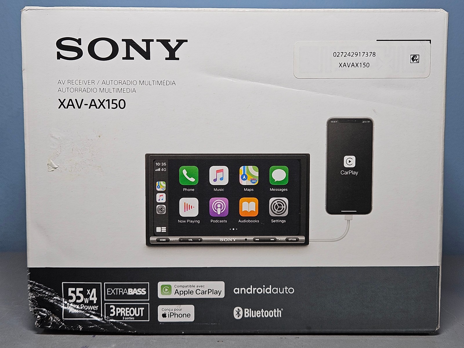 Sony XAV-AX150 Apple Car Play/Android Auto 7″ Touchscreen In Dash – New & Sealed