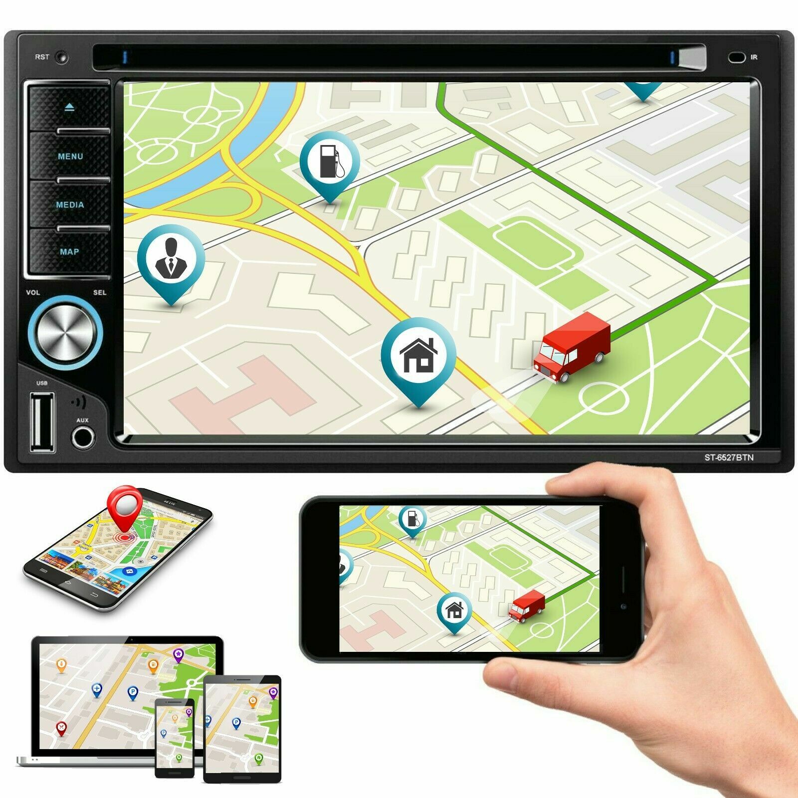 4x Blaupunkt GTS692M 6×9″ Speakers + 200W 6.2″ Mirror Link GPS For Android & IOS