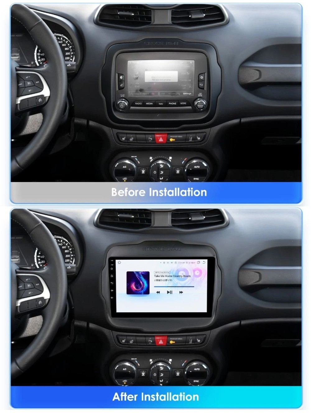 For Jeep Renegade 2015-2020 Apple Carplay Android 15 Car Stereo Radio GPS Navi