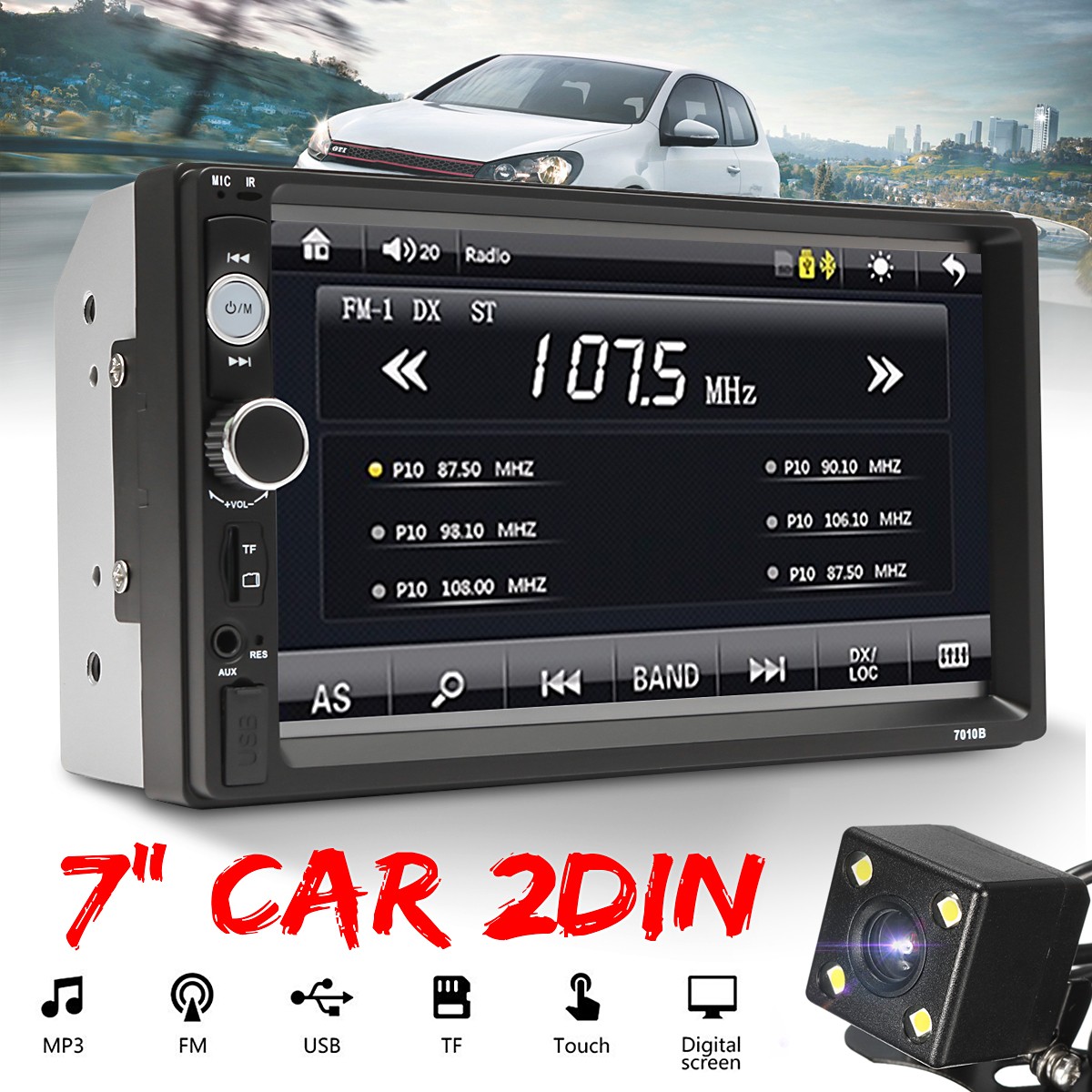 800×480 digital TFT Touch Screen V3.0 Support USB Bluetooth with Backup camera