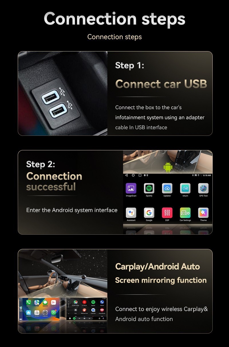 Wireless Carplay WIFI AI box Android Auto Adapter Converter with Netflix YouTube