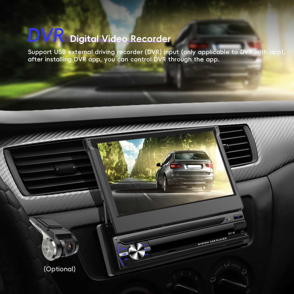 7” 4+64GB Android 15.0 Single 1 Din Car Stereo Radio GPS Navi WIFI FM RDS CAM