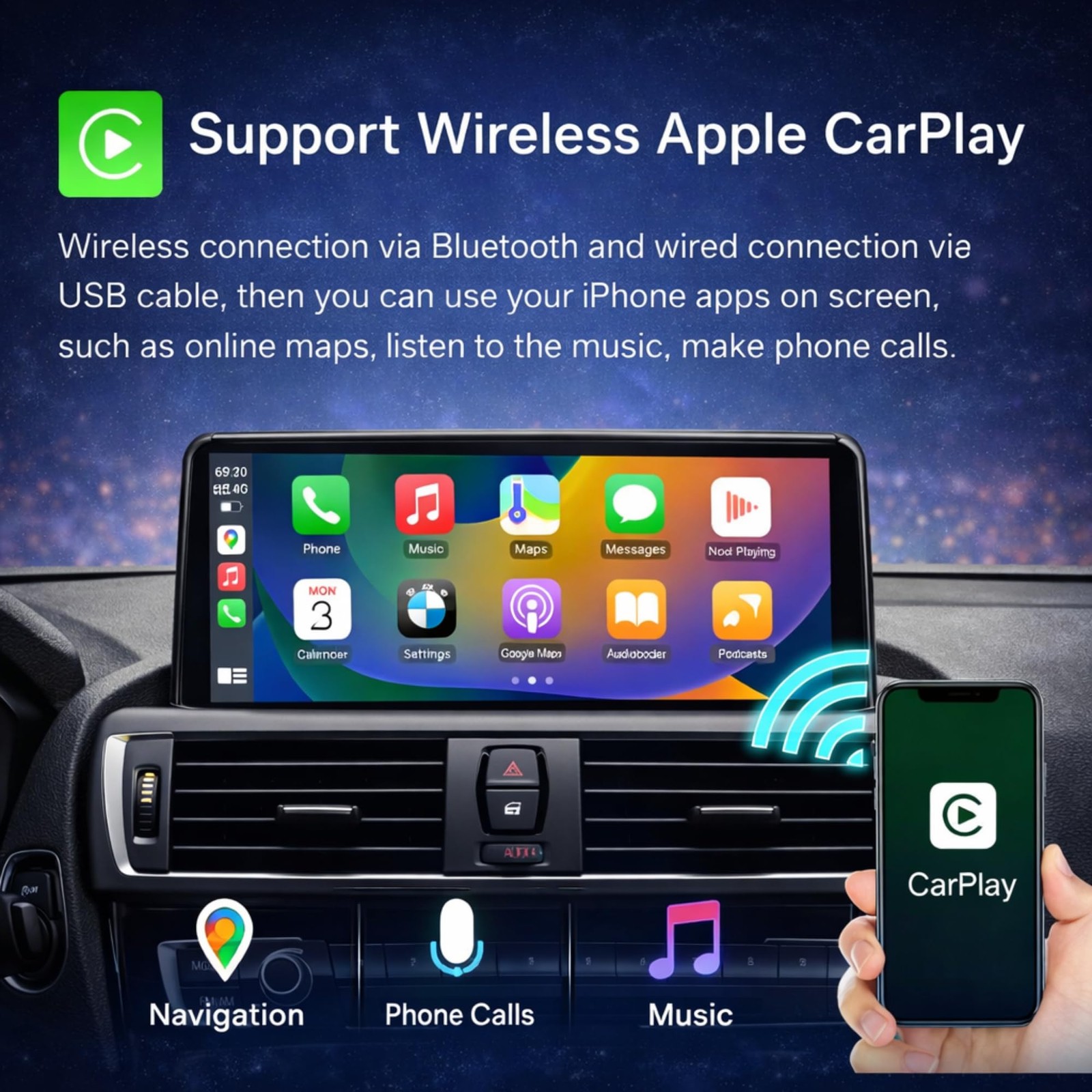 Touchscreen CarPlay Linux Head Unit for BMW F30 F31 F32 F33 F34 F36 F20 F21 NBT