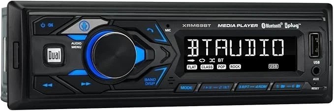 Single DIN Car Stereo Bluetooth Hands-Free Calling Music Streaming USB AM FM