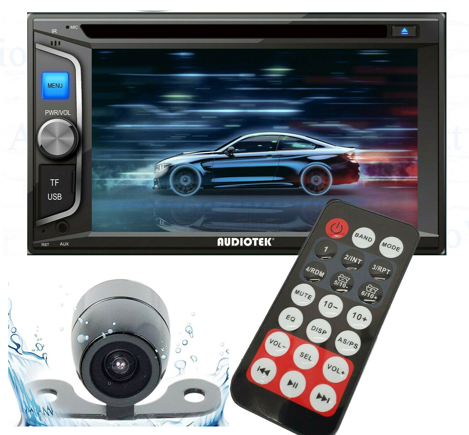 6.2″ 2DIN Car Radio Stereo CD DVD Player Bluetooth Touchscreen AUX USB MP5 + CAM