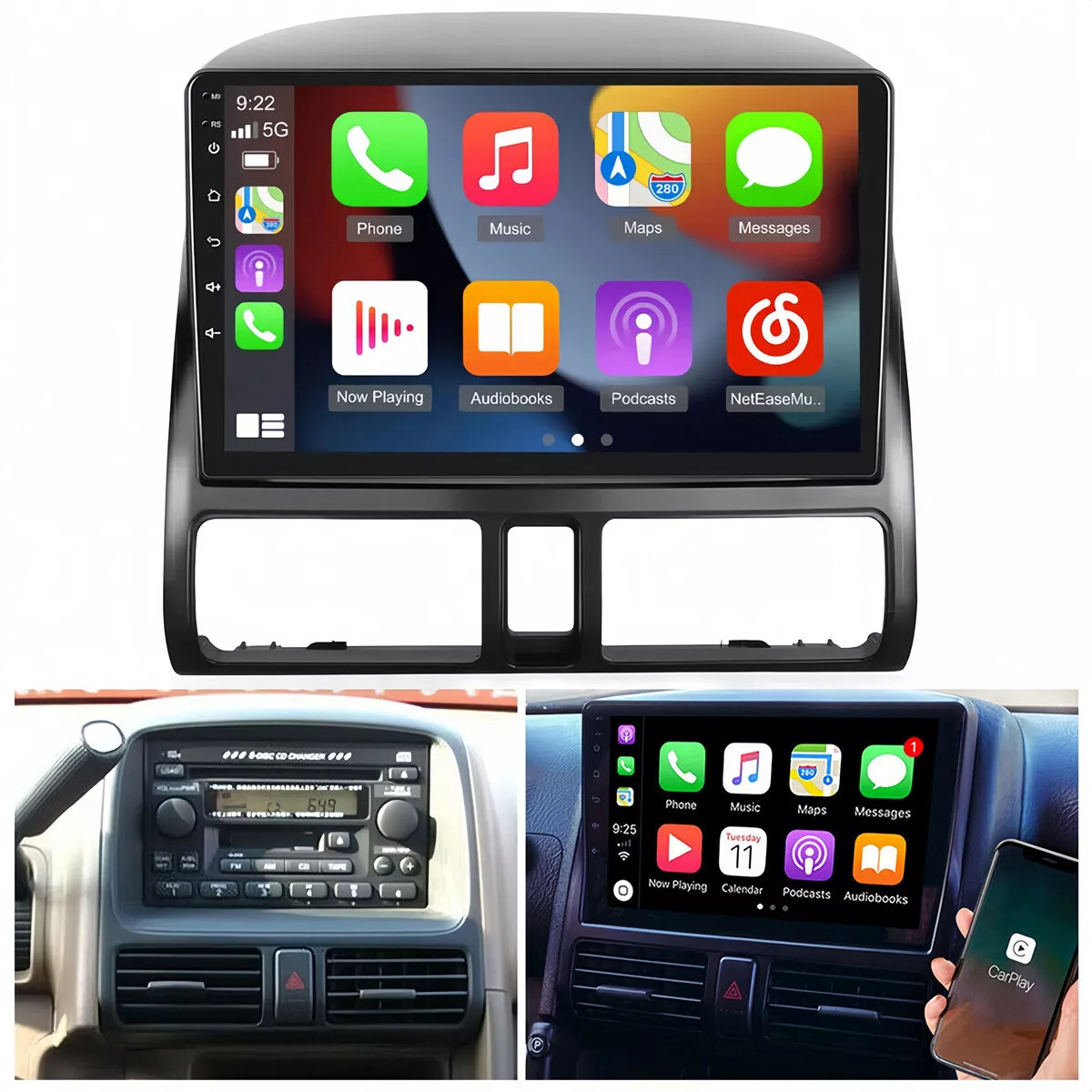 For 2002-2006 Honda CRV Android 15 head unit Apple Carplay 9″ Car Stereo Radio