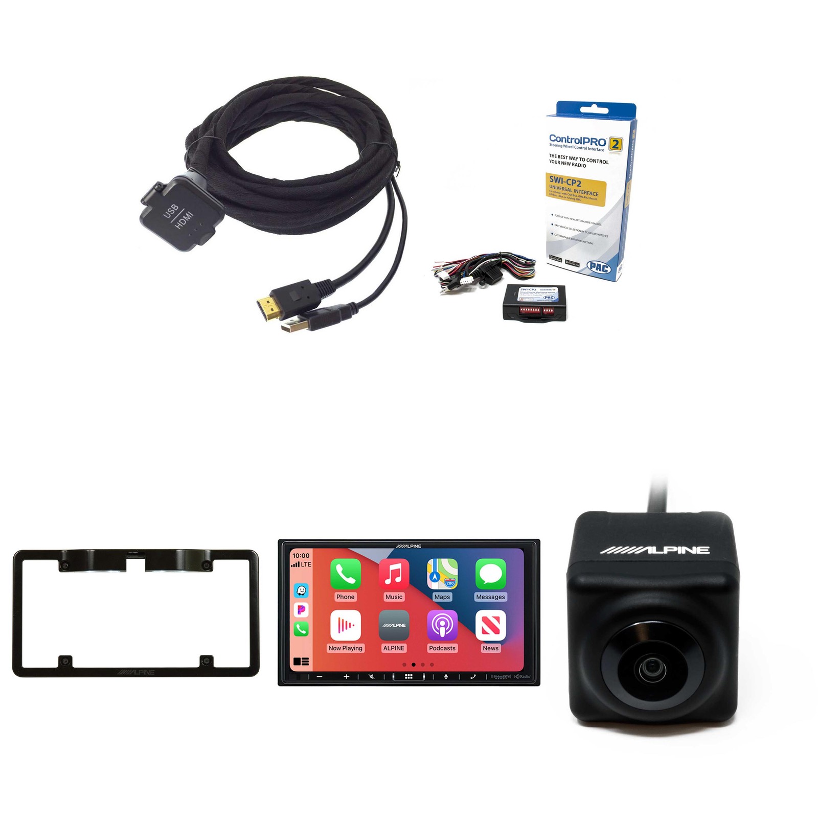 Alpine iLX-407, KCU-315UH USB / HDMI Extension Cable with SWI-CP2 Steering Wh…