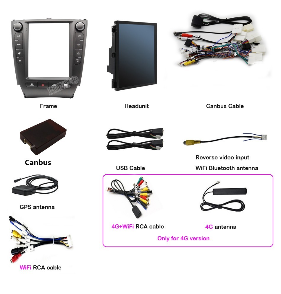 For Lexus IS250 IS300 IS200 IS220 IS350 2005-2012 Car Stereo 2 Din Head Unit GPS